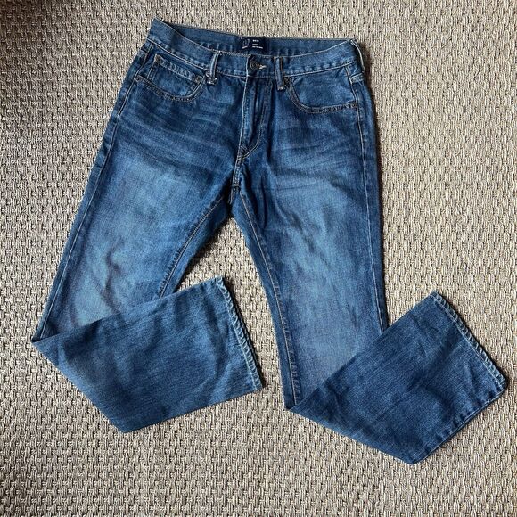 Gap Jeans Men’s 31x32 Bootcut Medium Wash Light Whiskering Denim - Picture 1 of 6